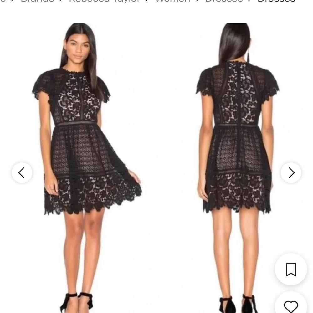 Rebecca Taylor Elegant Black Lace Dress